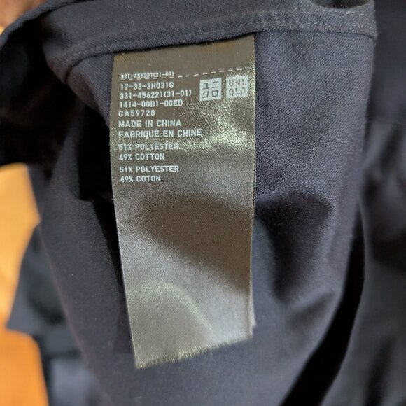 Uniqlo Oxford Slim Fit Shirt Mens Navy XS - Picture 3 of 3